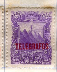 NICARAGUA; 1893 early classic TELEGRAFOS issue Mint hinged 5P. value