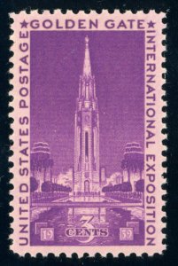 US Stamp #852 Golden Gate Intl Expo 3c - PSE Cert - XF-SUP 95 - MNH - SMQ $25.00