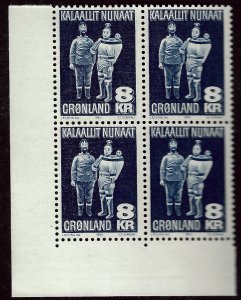 Beautiful Greenland #104 LL Plate Block MNH VF...Kalaallit is Hot now!