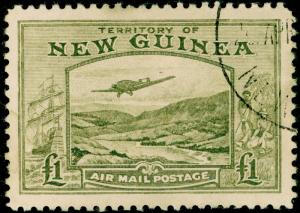 AUSTRALIA - Papua New Guinea SG225, £1 olive-green, FINE USED, CDS. Cat £150