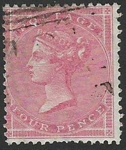 Great Britain-Scott #26, 4p Victoria ,  used CV  $125.00.