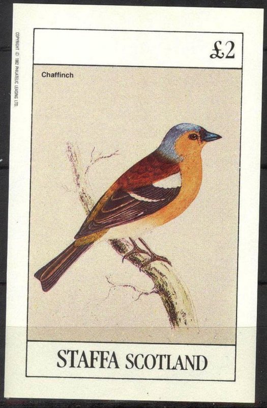 {ST155} Staffa Scotland Birds Chaffinch S/S 2£ MNH Local