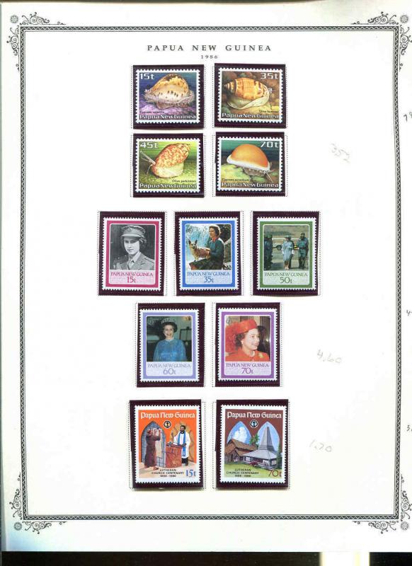 Papua New Guinea 1981-1986 Mini Collection In Mounts MNH All Pictured CV $245.00
