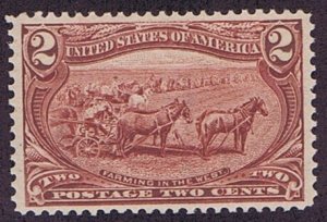 US 286 UNUSED OG MNH 2c FARMING IN THE WEST, 1898, XF