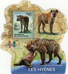 Hyenas Stamp Crocuta Crocuta Wild Animal Souvenir Sheet MNH #1592