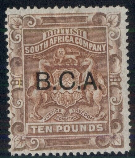 BRITISH CENTRAL AFRICA #17, £10 red brown, unused, regummed, VF, R.P.S. cert