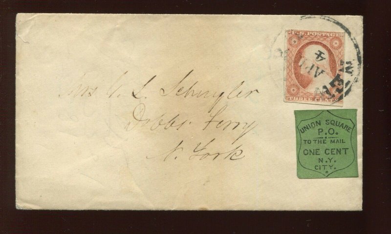 141L2 Union Post Local Stamp  & 11 On Cover with PSE Cert (141L2 PSE A1)