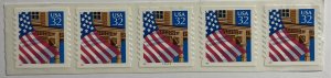 US 1997 Flag over Porch # 2915D Plt strip of 5 MNH OG