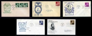 # 889 to 893 First Day Covers with various cachets dated 1940 - # 3