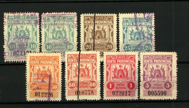 Cordoba 1902 Range of Documentary Renta Provincial Revenues with Controls (8v)