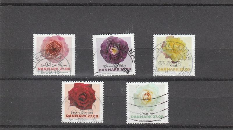 Denmark  Scott#  1794-1798  Used  (2018 Roses)