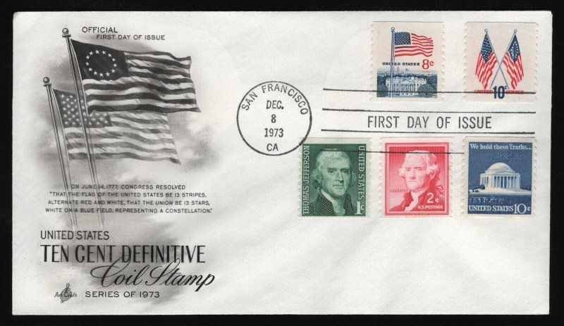 #1519 10c Crossed Flags-Combo, Art Craft H/C FDC **ANY 5=FREE SHIPPING** 