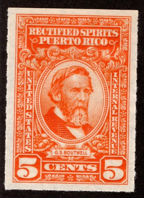 Scott RE38, Puerto Rico, 5c, orange, Rectified Spirits, MNH, NGAI, Revenue