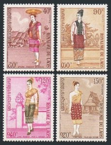 Laos 235-236, C101-C102, MNH. Michel 354-357. National costume, 1973.