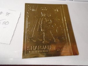 Sharjah MNH  Space  Embossed on gold foil