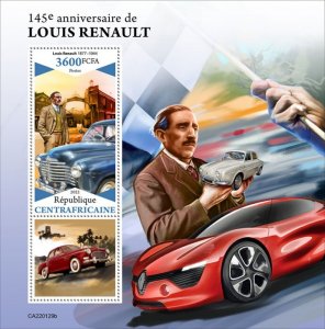 C A R - 2022 - Louis Renault - Perf Souv Sheet - Mint Never Hinged