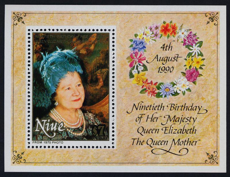Niue 588 MNH Queen Mother 90th Birthday, Flowers