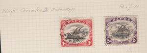 PAPUA NEW GUINEA 35a, 36b 1p, 2p 1909-10 used
