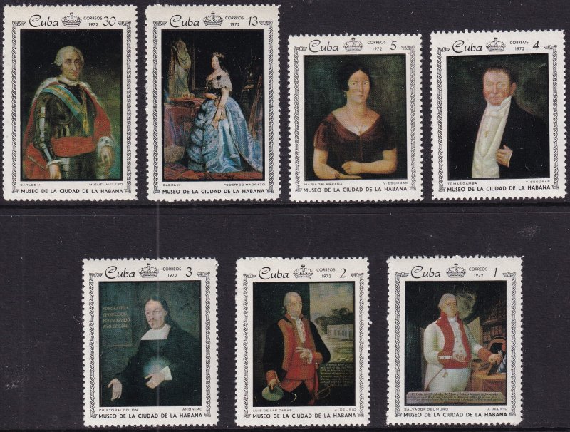 Sc# 1699 / 1705 Cuba 1972 Paintings complete set MNH CV: $5.60