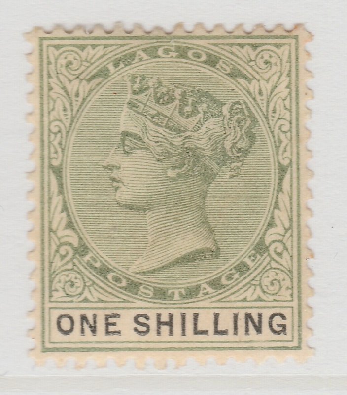 British Colony Nigeria Lagos 1887 1s Wmk Crown CA MH* Stamp A22P19F8983