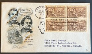 LINCOLN DOUGLAS DEBATES #1115 AUG 27 1958 FREEPORT IL FIRST DAY COVER (FDC) BX6