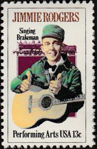 # 1755 MINT NEVER HINGED ( MNH ) JIMMIE RODGERS AND LOCOMOTIVE