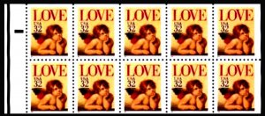 MALACK 2959a, 32c Love Cherubs,  Booklet Pane of 10 bp2959a