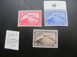 Germany 1931 MNH 1M & 4M SIGNED SCHLEGEL MI. 456-8 SET SC C43-45 XF 4000 E (124)