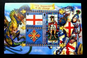 *FREE SHIP Gibraltar  1700th Anniversary St. George 2003 Dragon Horse (ms) MNH