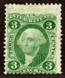 Scott R16c, 3c Foreign Exchange, used, misperf, USA Revenue