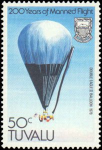 Tuvalu #208-211, Complete Set (4), 1983, Airplanes, Balloons, Never Hinged