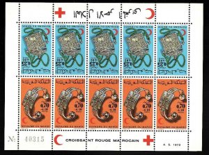 Morocco-Sc#B29-30-unused NH sheet of 5 tete beche pairs-J