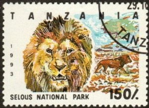 Tanzania 1189 - Used - 150sh Lion / Selous National Park (1993) (cv $0.90) +