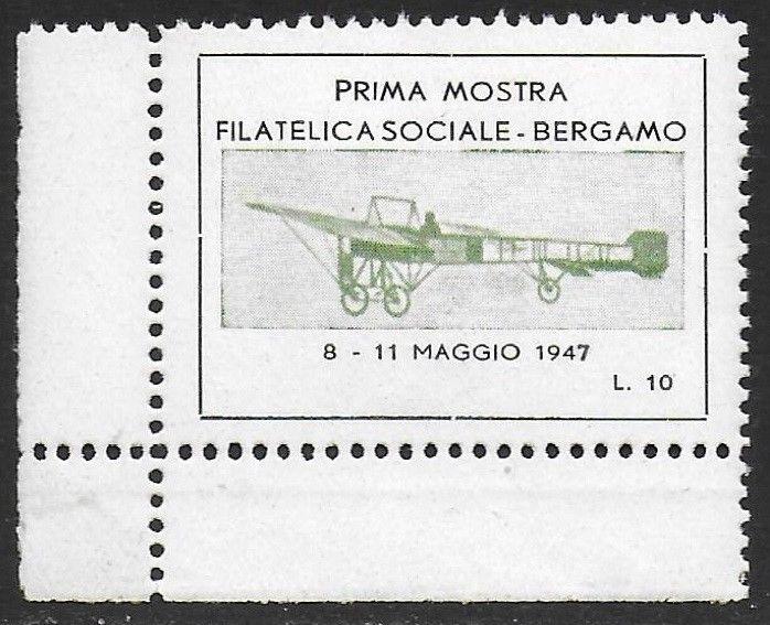 Italy 1947 Plane Aviation Cinderella Poster stamp Seal F-NH