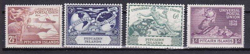 Pitcairn Islands 1949 Scott 13-16 UPU MNH