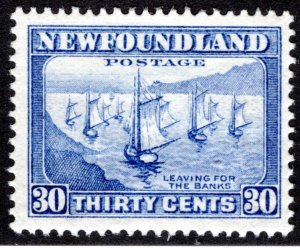 192, NSSC, Newfoundland, 30c, ultramarine, Fishing Fleet, MLHOG, F/VF