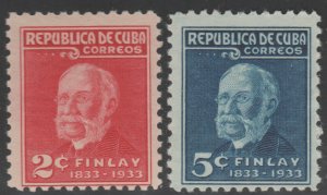 1934 Cuba Stamps Sc 319-320 Dr Carlos J.  Finlay  Complete Set  NEW