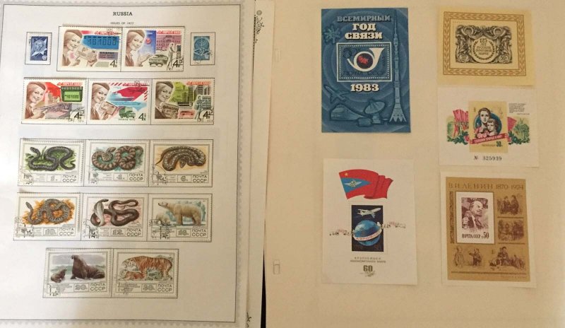 COLLECTION OF RUSSIA 1970-80 STAMPS HINGED ON ALBUM PAGES - 1200V - USED