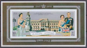 1971 Ajman 1013/B300b Queen Elizabeth II and Prince Philip 18,00 €