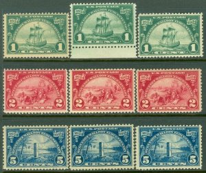 EDW1949SELL : USA 1924 Scott #614-16. 3 sets. Fine-Very Fine, Mint NH. Cat $116.