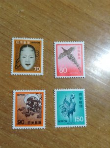 Japan  # 1074-75/77/80 MNH