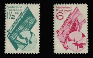 Netherlands #B48-49 Cat$75, 1931 Gouda Church, set of two, never hinged