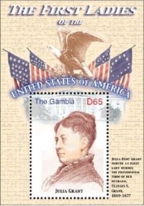 GAMBIA FIRST LADIES OF THE UNITED STATES - JULIA GRANT S/S MNH