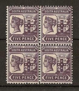 South Australia 1896 5d SG238 Block MNH/MH Cat£44