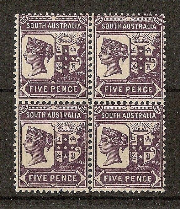 South Australia 1896 5d SG238 Block MNH/MH Cat£44