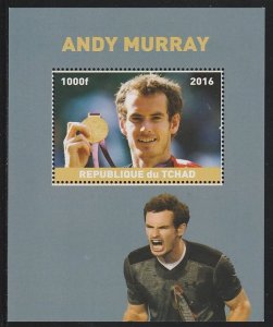 CHAD - 2016 - Andy Murray - Perf Souv Sheet - Mint Never Hinged - Private Issue