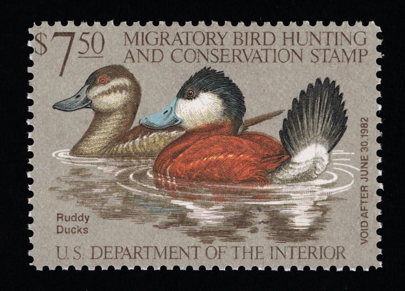 EXCELLENT GENUINE SCOTT #RW48 VF-XF MINT PRISTINE OG NH 1981 DUCK STAMP PSE CERT