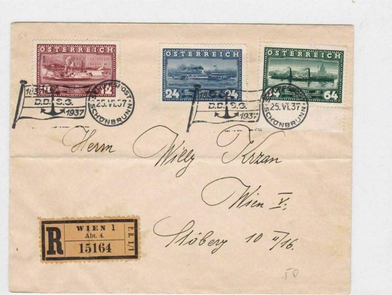 AUSTRIA REGISTERED COVER 1937 TO WIEN , SLOGAN CANCEL  R3121