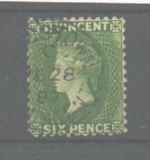 ST.VINCENT SG44 1883 6d BRIGHT GREEN USED