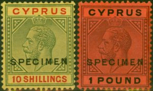 Cyprus 1923 Specimen Set of 2 SG100s-101s Fine & Fresh MM